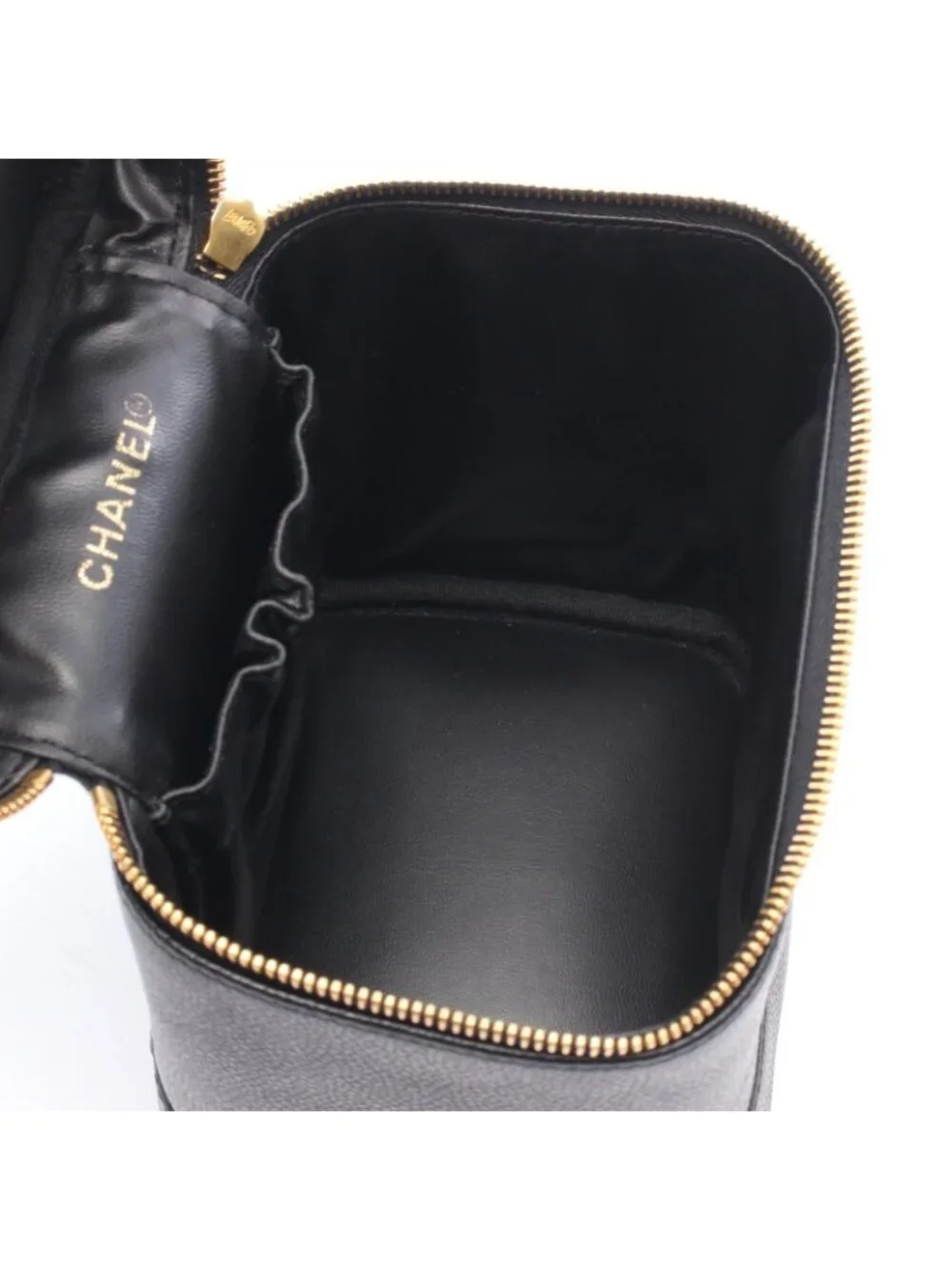 Chanel Handbag CC Logo Black Caviar Leather